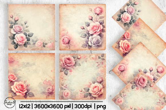 Download Romantic Floral Scrapbook Background - Romantic Collection