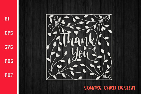 Download Square Thank You Card SVG PNG AI EPS PDF - Thank you card svg Collection