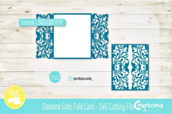 Download Damask Gate Fold Card – SVG Cutting File - Cutting file Collection
