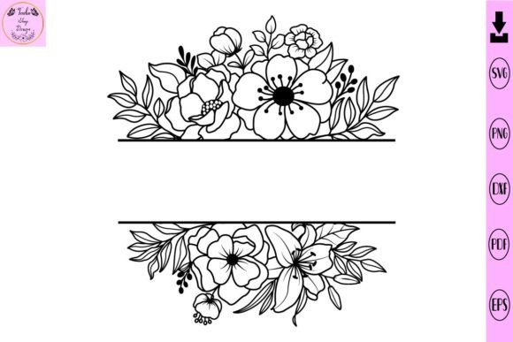 Download Floral Split Monogram Flower Svg Flowers - Svg flowers Collection