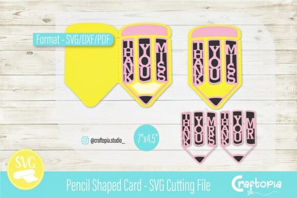 Download Pencil Shaped Card – SVG Cutting File - Cutting file Collection